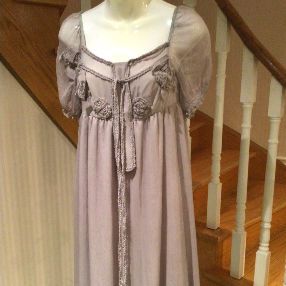 💕3XHost Pick💕⬇️Price Drop⬇️NWT silver grey loose dress/tunic with short sleeve - Picture 2 of 6